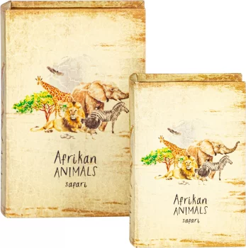 Набор из двух шкатулок в виде книг Animals 19X7X27 / 14X5X20 CM
