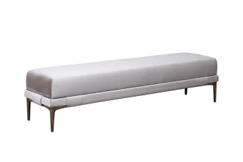 Банкетка Prima 160 на метал опорах серая Velvet SER 40X160X40 CM