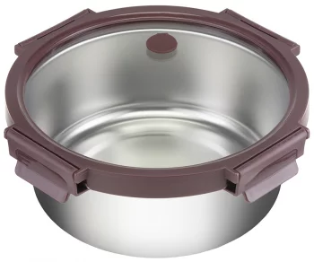 Ланч-бокс стальной со стеклянной крышкой 1.5 L