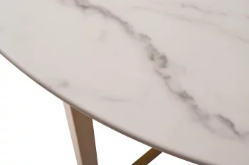 Круглый обеденный стол Жемчужно-Белый 110X76 CM