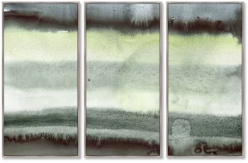 Триптих на холсте Rolling waves over the black sand 52X105 / 52X105 / 52X105 CM