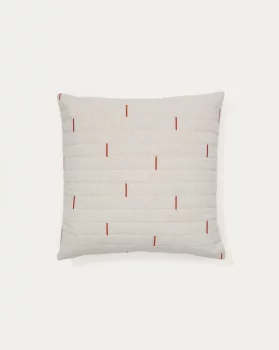 Чехол для подушки Blaina из белого льна с красной вышивкой 45X45X1 CM