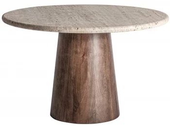 Обеденный стол из травертина Varzi 130X130X81 CM