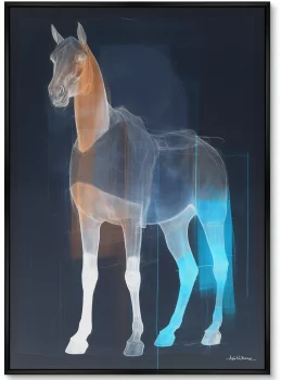 Набор из двух постеров на холсте Horses in a color glow 75X105 / 75X105 CM