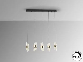 Люстра Iliada 5L черно-золотая 96X9X23 CM
