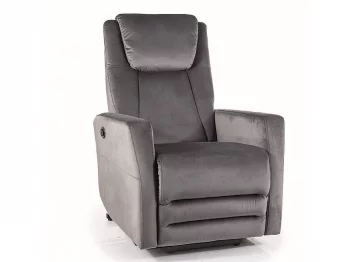 Кресло Signal ADONIS VELVET раскладное электрическое (серый)