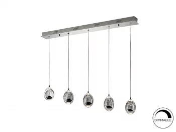 Подвесной светодиодный светильник Rocio LED 5L хром 96X9X95 CM