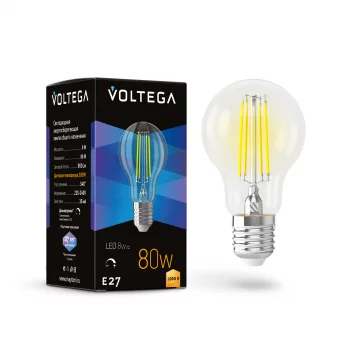 Светодиодная лампа Voltega Crystal Груша A60 E27 8Вт 3000K
