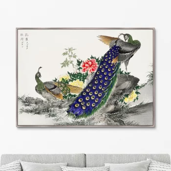 Постер Peacock and Peony 105X75 CM