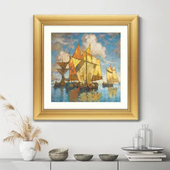 Постер Fishing Boats in the Lagoon Venice 61X61 CM