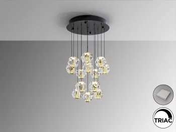 Люстра Zaria 13L черный/золотой/прозрачный D60 DIM 43X43X220 CM