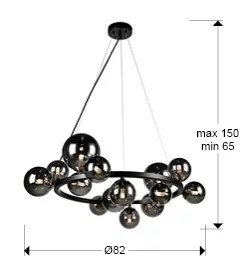 Люстра Astros 14L черная 82X82X30 CM