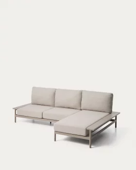 Алюминиевый угловой диван Vathi цвета тауп с правым шезлонгом 250X159 CM