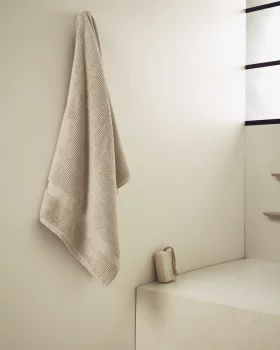 Бежевое жаккардовое банное полотенце из 100% хлопка Olvira 70X140 CM
