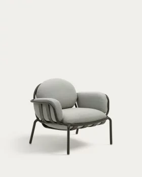 Уличное кресло Joncols из алюминия с зелёной окраской и серыми подушками 89X80X75 CM