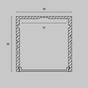 Профиль накладной 35x35 Серебро 2 м