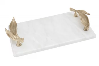 Декоративный мраморный поднос Flora 46X27X7 CM