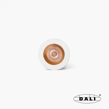 Встраиваемый даунлайт Uno белый/золотой без рамки 8W 11° 3000K CRI90 DALI