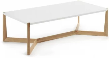 Кофейный столик на каркасе из ясеня Duplex 120X60X35 CM белый