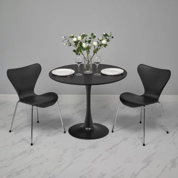 Комплект из 2-х стульев Seven Style чёрный с хромированными ножками 48X53X80 CM