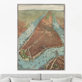 Постер Antique map of New York City 75X105 CM