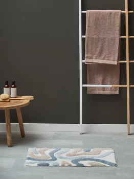 Коврик для ванной flow серо-синего цвета из коллекции ethnic, 50x80 см