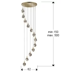 Люстра Aquaria 12L матовое золото 62X62X250 CM