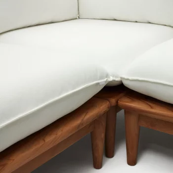 Комплект из модульного дивана и столика из тика Portitxol 180X180X85 / 80X80X35 CM