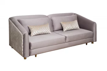 Диван Trevi 230М(К) трехместный раскладной с кантом серый Colt032+Melody 103X232X88 CM