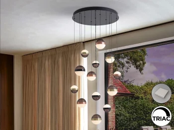 Люстра Orbes 13L черный/медный/латунный 80X80X250 CM