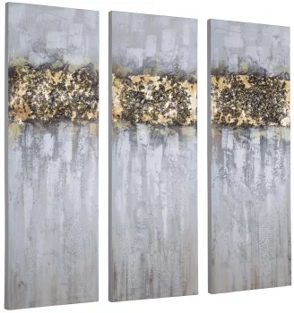 Триптих из 3-х фактурных картин Golden forest 30X90 / 30X90 / 30X90 CM