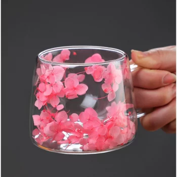 Чашка 200 мл кофейная Petals лепестки между стенками термостекло P.L. Barbossa [1]