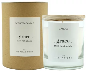 Свеча ароматическая the Olphactory graСe Mint and Basil 40 часов горения