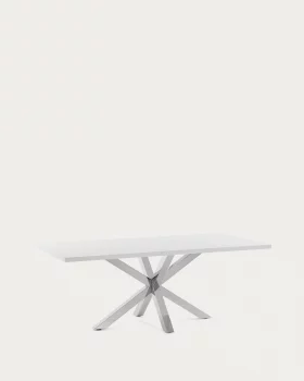 Стол Argo из меламина с белой отделкой и ножками из нержавеющей стали 200X100 CM