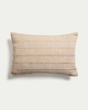 Бежевый чехол для декоративной подушки из хлопка и вискозы Riena 40X60 CM