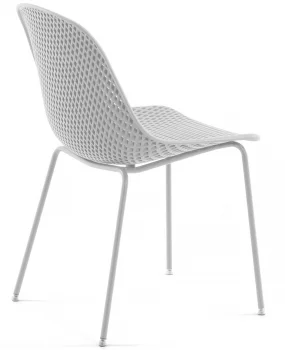 Стул пластиковый на стальном каркасе Quinby 46X58X82 CM белого цвета