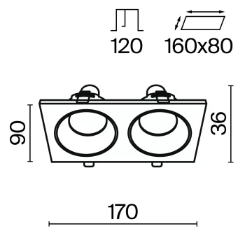 Встраиваемый светильник Зум 17X9X3.6 CM