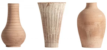 Набор из 3 ваз из керамики IASY 14X14X25 / 16X16X27 /  16X16X28 CM