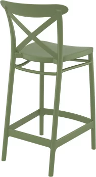 Стул пластиковый полубарный Cross Bar 45X50X96 CM зелёный