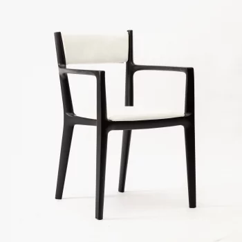 Стул Виннер белая экокожа массив березы тон черный глянец 56X48X82 CM