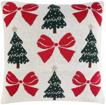 Подушка вязаная Christmas Bows 45X45 CM