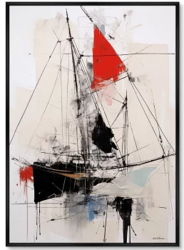 Постер на холсте Yacht in the ocean 75X105 CM