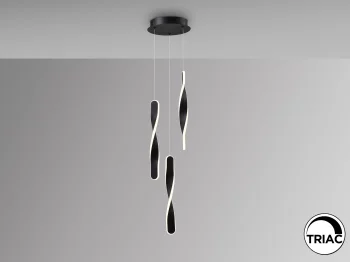 Черная люстра Twist 3L 23X200 CM