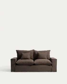 Двухместный диван Anarela из льна с чехлом taupe 220 CM