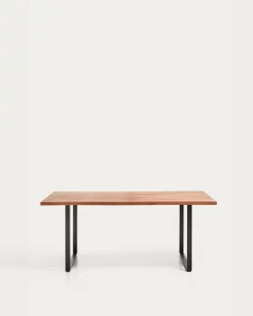Обеденный стол Uxue из массива акации на чёрных стальных ножках 160X90 CM
