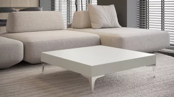 Стол журнальный Бэйс серый в матовой эмали 90X25X90 CM