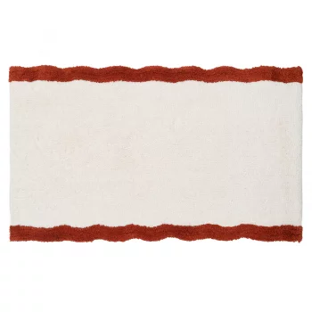 Коврик для ванной с кантом терракотового цвета из коллекции trendy ruffles, 50x80 см