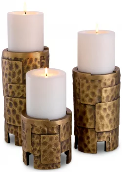 Комплект из трёх подсвечников Laurentios 13X13X13 / 13X13X22 / 13X13X26 CM