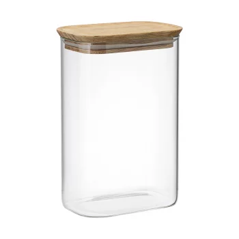 Банка для хранения прямоугольная glass acacia, 1,3 л
