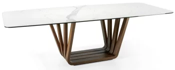 Обеденный стол из ореха и мрамора MI 260X120X75 CM